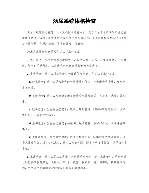 泌尿系统体格检查