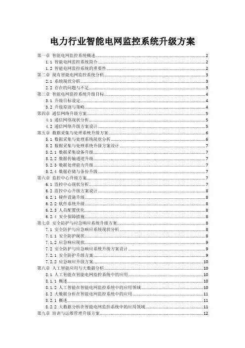 电力行业智能电网监控系统升级方案