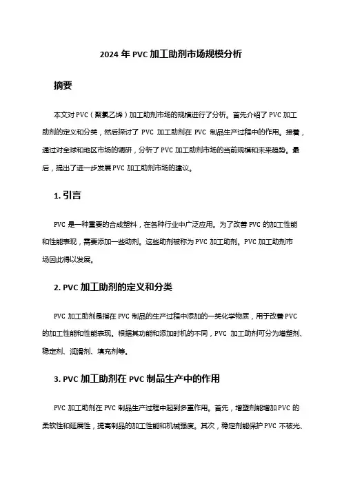 2024年PVC加工助剂市场规模分析