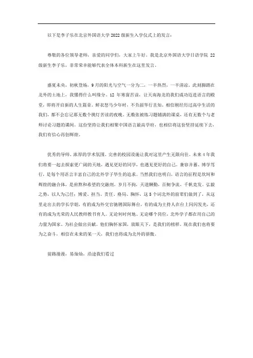 李子乐的发言