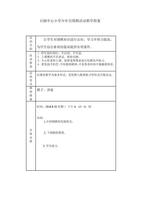 (完整word版)少年宫围棋记录