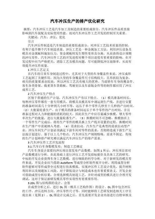 汽车冲压生产的排产优化研究