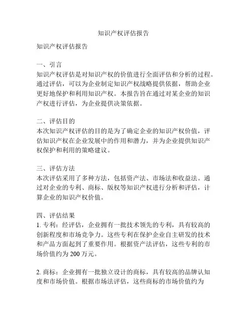 知识产权评估报告