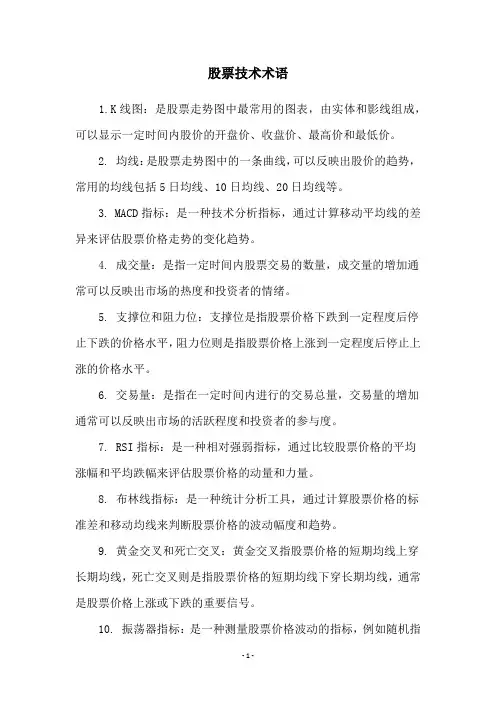 股票技术术语