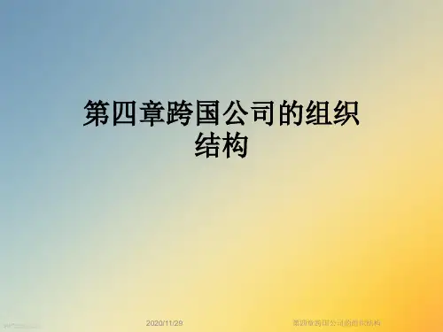 第四章跨国公司的组织结构