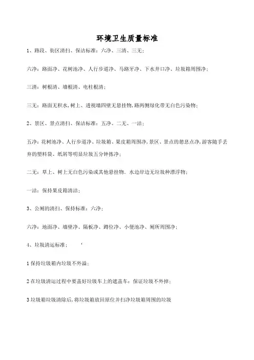 环境卫生质量标准