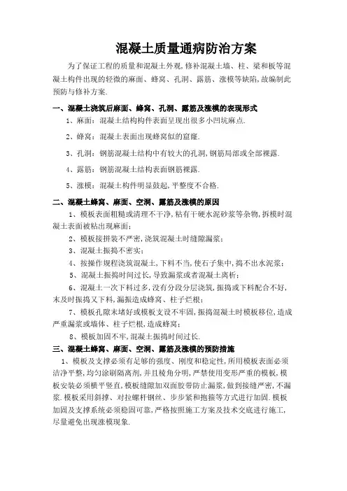 蜂窝麻面处理方案