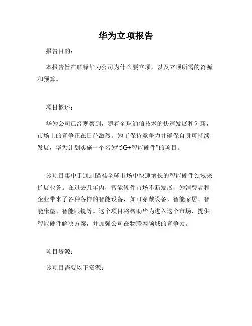 华为立项报告