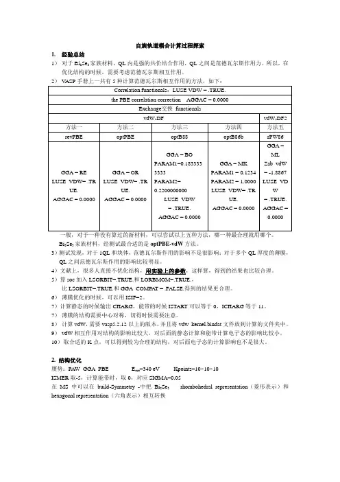 自旋轨道耦合计算探索过程分析