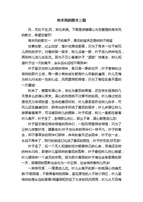 有关风的散文三篇