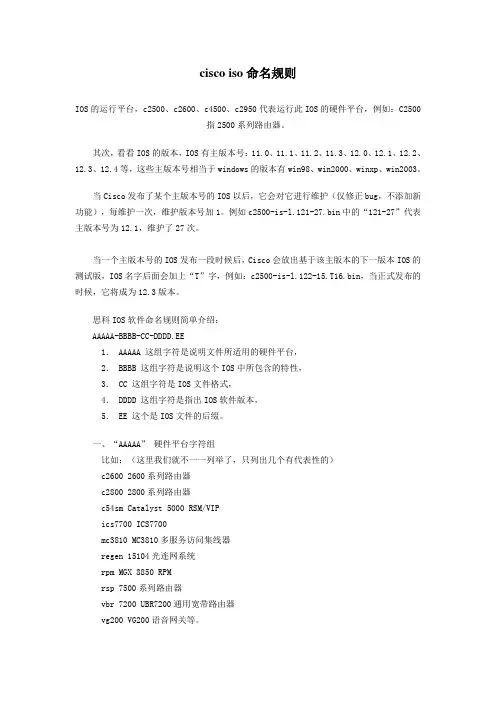 cisco iso命名规则