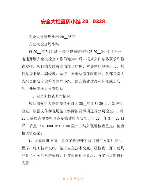 安全大检查周小结20__0328