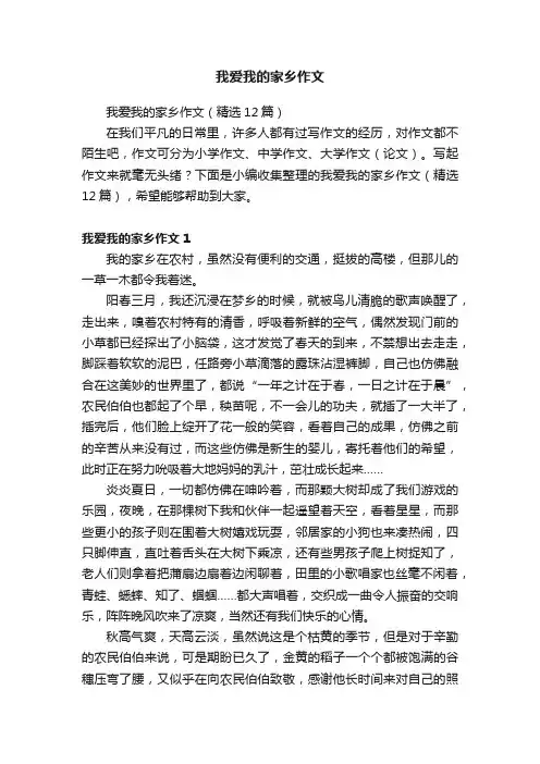 我爱我的家乡作文