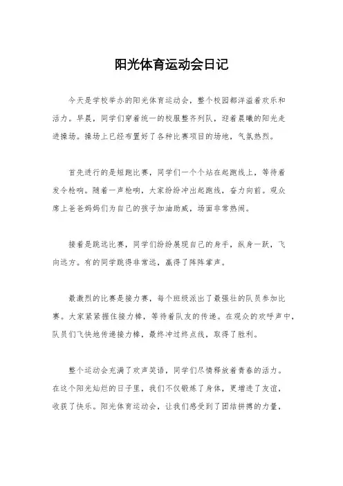 阳光体育运动会日记