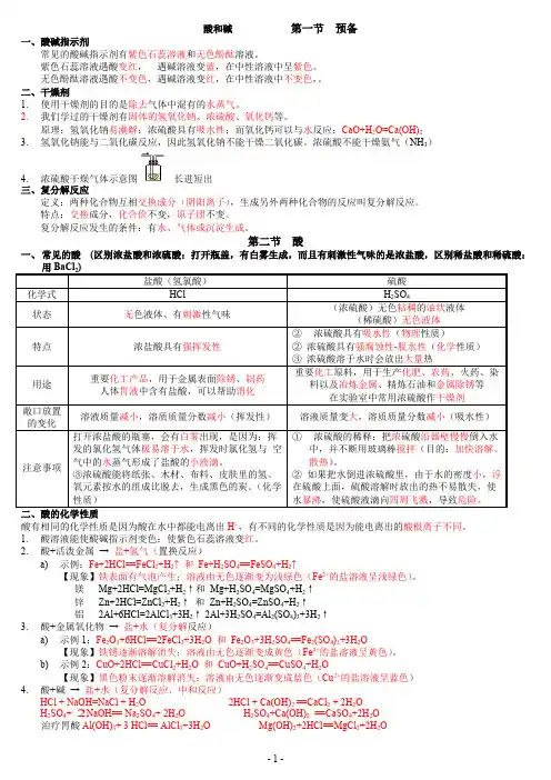 (完整)九年级化学第十单元十一十二单元知识点,推荐文档