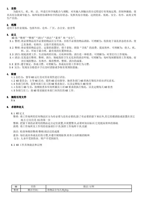 6S标准规范