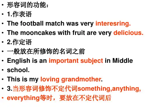 最新形容词专讲PPT课件