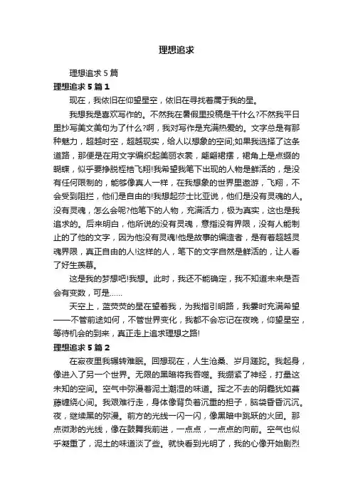 理想追求5篇