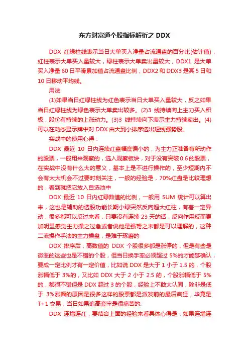 东方财富通个股指标解析之DDX