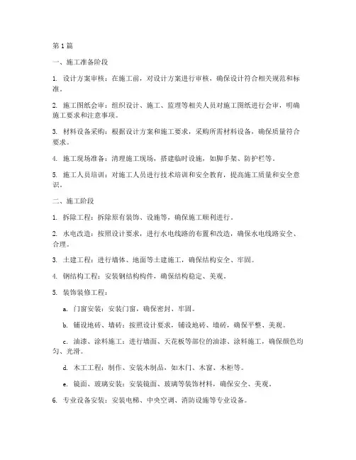公共装饰工程施工流程(3篇)