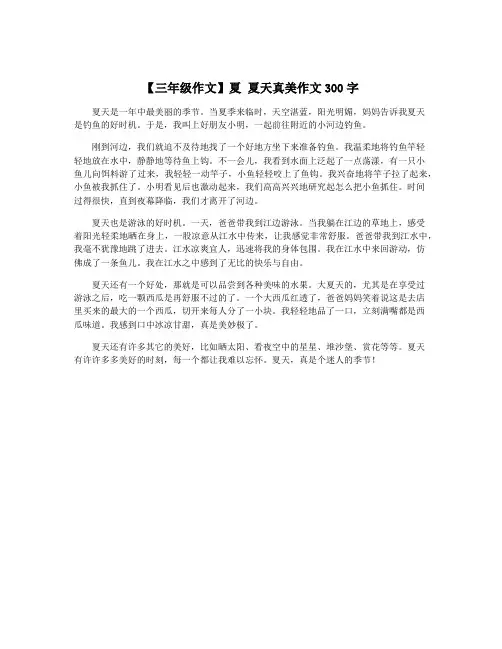 【三年级作文】夏 夏天真美作文300字