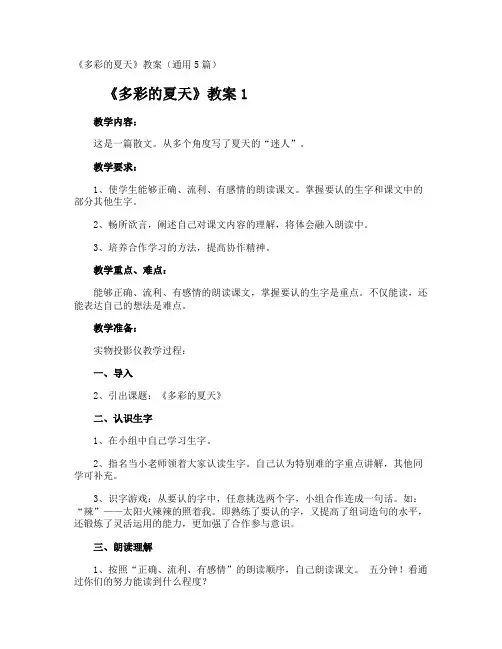 《多彩的夏天》教案