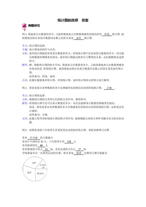 统计图的选择 - 答案