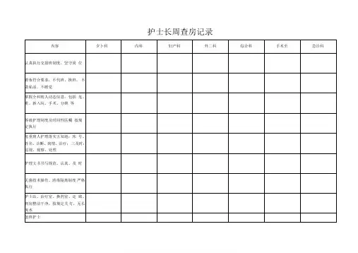 护士长周查房记录