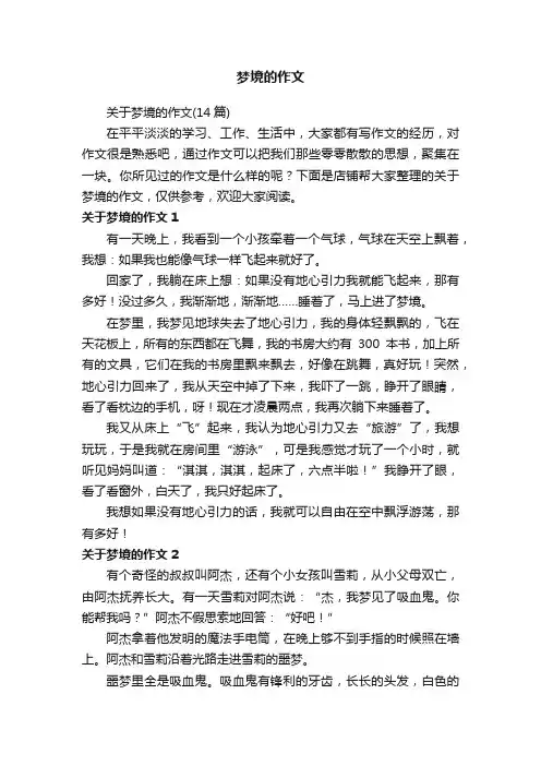 梦境的作文