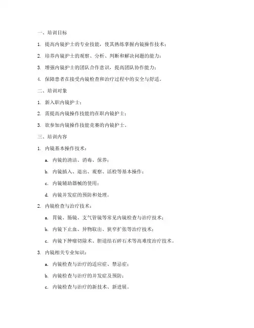 内镜护士技巧培训计划方案