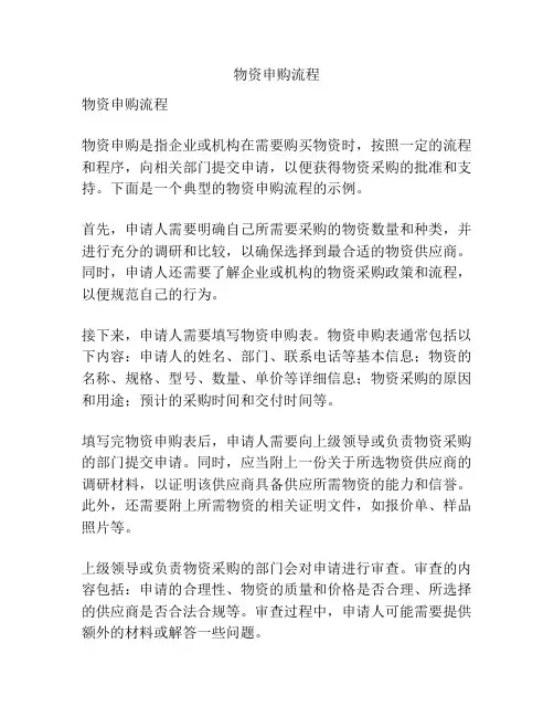物资申购流程