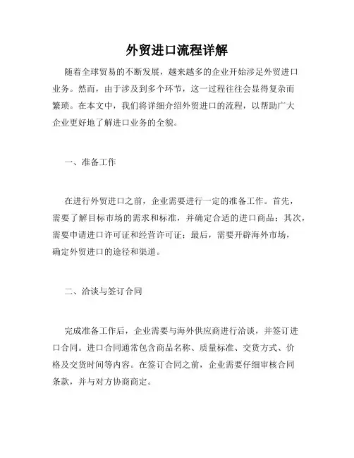 外贸进口流程详解