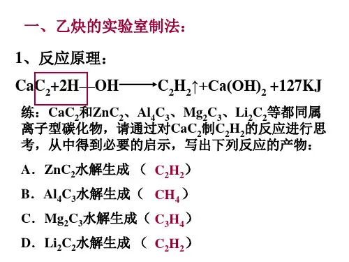 乙炔的实验室制法ppt课件
