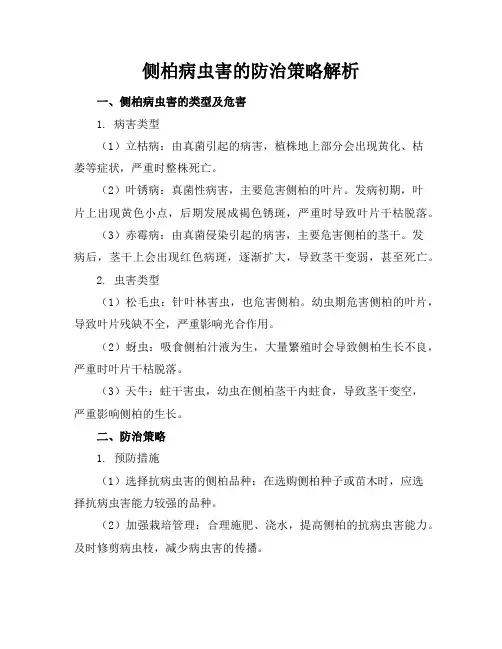 侧柏病虫害的防治策略解析
