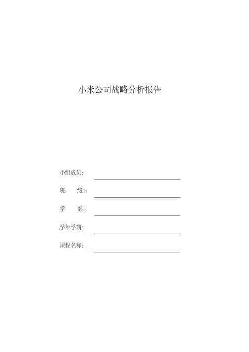 小米公司战略分析报告