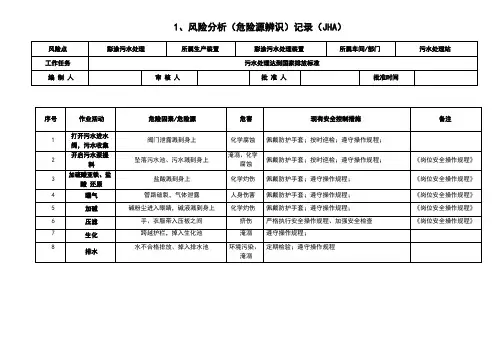 山东省双体系风险分析记录-作业