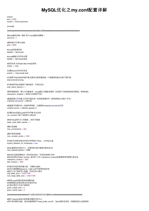 MySQL优化之my.conf配置详解