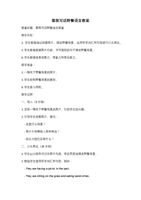看图写话野餐语言教案