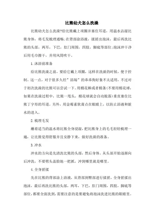 比熊幼犬怎么洗澡