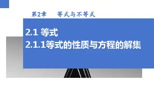2.1.1等式的性质与方程的解集(课件)高一数学(人教B版2019必修第一册)