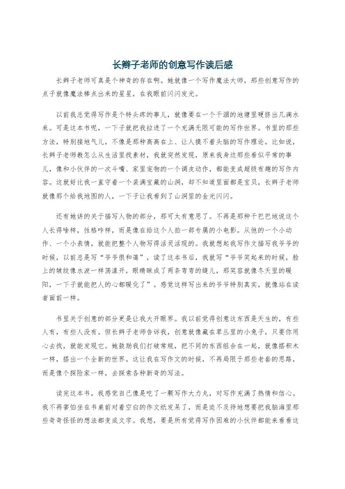 长辫子老师的创意写作读后感