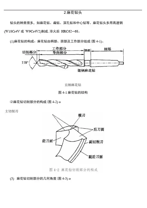 麻花钻的基本要点说明