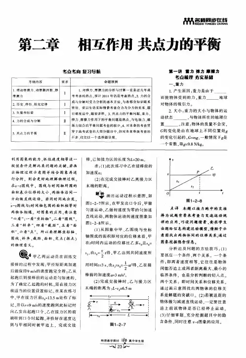 第二章 相互作用 共点力的平衡