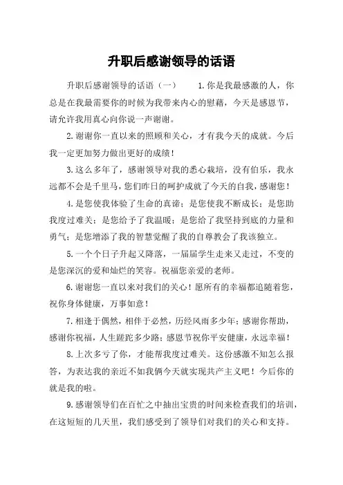 升职后感谢领导的话语