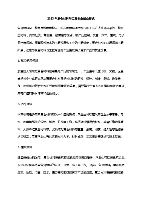 2023年复合材料与工程专业就业形式