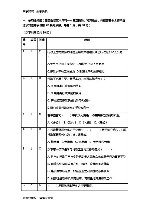行政管理实务参考题库