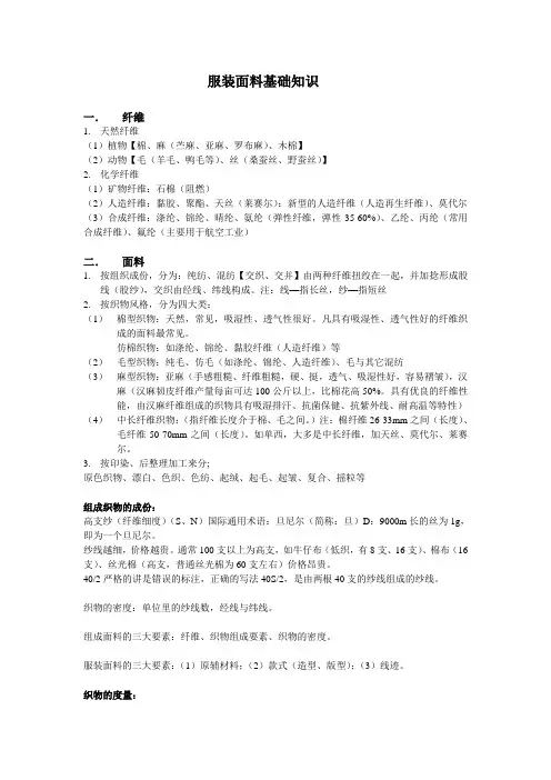 服装面料基础知识