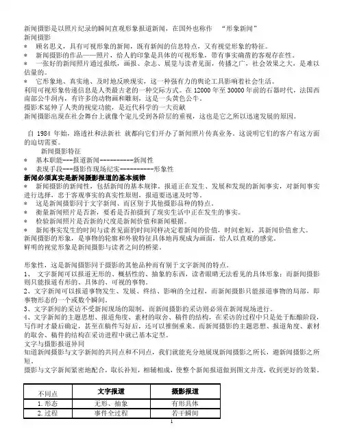 新闻摄影复习完整版