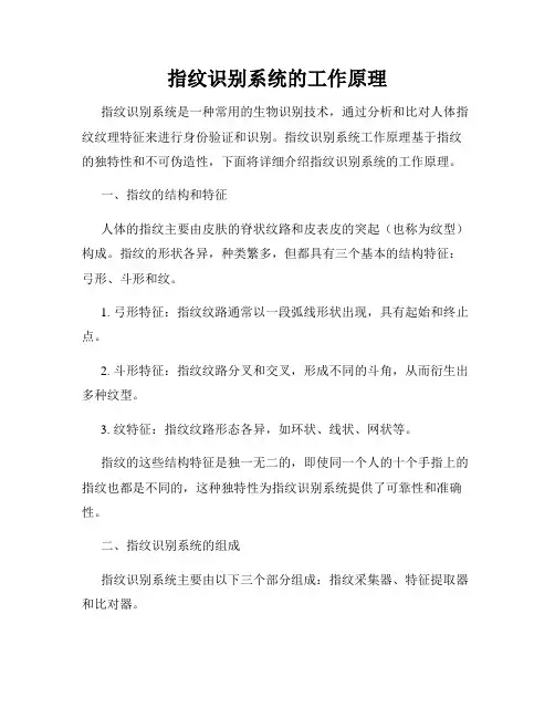 指纹识别系统的工作原理