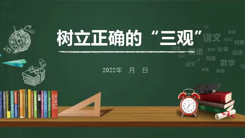 社会主义核心价值观主题班会《树立正确的“三观”》PPT班会课件